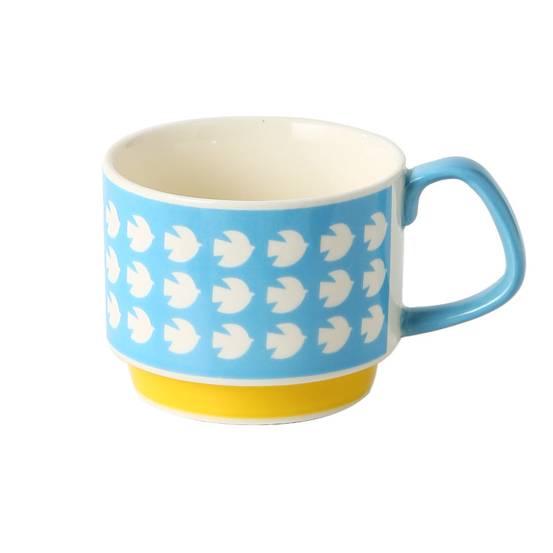 bird Vintage Stackable Coffee Mugs