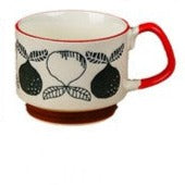 green fruit Vintage Stackable Coffee Mugs