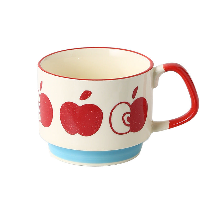 red apple Vintage Stackable Coffee Mugs