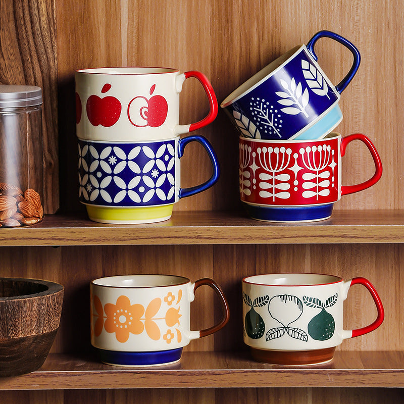 Vintage Stackable Coffee Mugs
