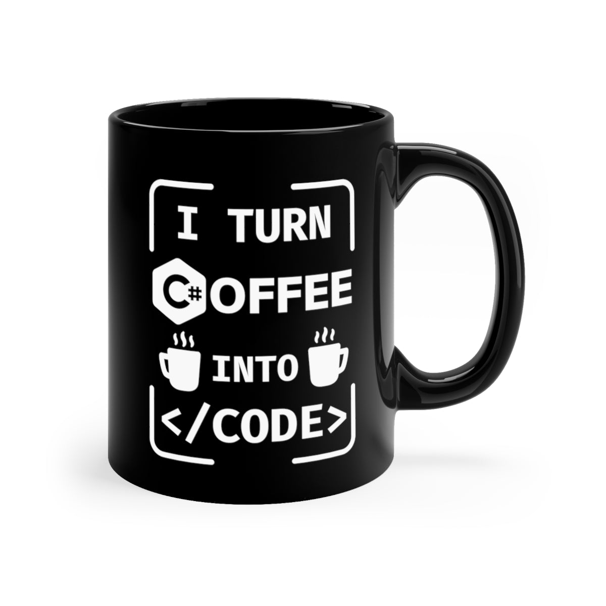 I turn coffee into code mug